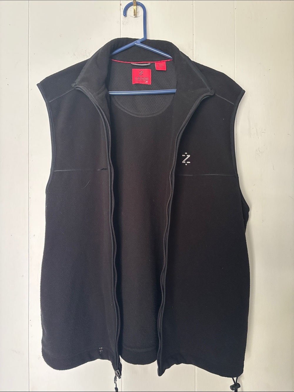 Izod Black Fleece Men's Zip-Front Vest